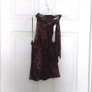 Trina turk medium M halter leopard top